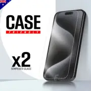 2xTempered Glass Screen Protector for iPhone 16 15 14Plus 13 12 11 Pro XS Max XR