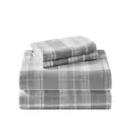 Mulholland 4-Piece Medium Gray Plaid Flannel King Sheet Set