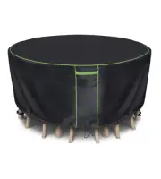 Round Patio Table Cover for Outdoor Table Chairs Set,600D Outdoor Furniture C...