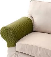 Hruile Arm Caps Arm Rest Covers Sofa Stretch Armrest Chair Covers Non Slip Furniture Protector Slipcovers for Armchairs Sofa Couches Recliner,Set of 2,Green