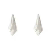 2PK Linen House Velour Stripe Cotton Quick Drying Soft Bath Mat 60x80cm White