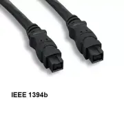 KNTK 10ft IEEE-1394b 9 to 9 Pin Cable Firewire 800Mbps iLINK DV PC Cord Black