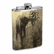 Elephant Art D38 Flask 8oz Stainless Steel Hip Drinking Whiskey