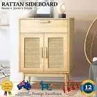 Sideboard Cabinet Buffet Rattan Furniture Cupboard Hallway Table Natural Oak NEW
