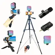 for iPhone Vlogging Kit, Vlogging Kit for Andriod Phone with Two Tripods RGB ...