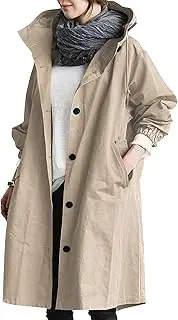 [Generic] Windbreaker Jacket Women Waterproof Lightweight Hooded Long Raincoat Outdoor Hood Cute Trench Coat
