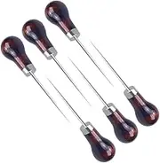6Pcs Awl Tool, Scratch Awl Tool with Gourd Shape Wooden Handle, Leather Awl for Leather Craft Cloth, Awl Repair Tool for Sewing Punching Stitching