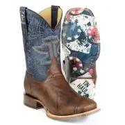 Men's Tin Haul Dealers Choice Boots with Ace of Spades Sole Handcrafted Brown