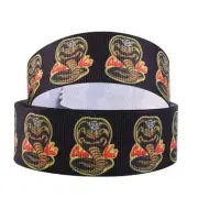 Karate Kid Cobra Kai 1" Wide Repeat Ribbon Sold in Yards - USA SELLER
