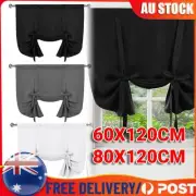 Curtains-Tie Up Shade for Window Thermal Insulated Rod Pocket Curtains 1/2 Panel