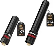 [ABBREE] Ham Radio Mini Antenna Dual Band SMA-Female VHF/UHF Antenna for Baofeng UV-5R 5RM BF-F8HP/Pro K5PLUS UV-21R AR-152 Quansheng K6 UVK5(8) Radio Accessories,2Pack(1.96-Inch+3.14-Inch)