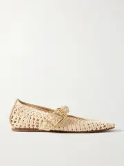 [Zimmermann] Zimmermann - Gleam Woven Raffia Ballet Flats - Beige - FR38 FR 38 Neutrals