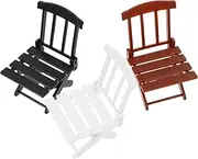 Miniature Beach Chair Model Mini Deck Chair Set for Dollhouse Micro Landscape Accessory