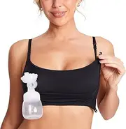 [MOMANDA] Women's Inbarely Pumping Bra Hands Free All-in-One Nursing Bra Wireless Maternity Bra for Breastfeeding More Coverage