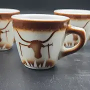 4 Vintage SYRACUSE Longhorn Steer Western Restaurant Ware Coffee Cup