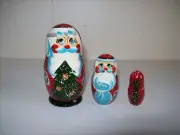Santa Claus Nesting doll - 3 Doll Russian Nesting Doll
