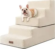 5-Step Dog Stairs for High Beds, Non-Slip Pet Steps for Small Dogs & Cats, Beige, 22.6" H