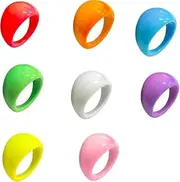 [HUUiWAA] 30pcs Colorful Resin Rings Wide Thick Dome Knuckle Finger Stackable Joint Ring Retro Acrylic Transparent Vintage Jewelry, Plastic, No Gemstone