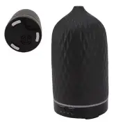 (Black US Plug)Essential Oil Diffuser Humidifier Ceramic Rhomboid HG