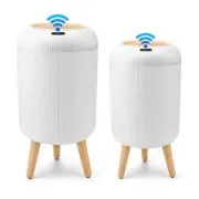 Pukomc 2 pk Smart Sensor Trash Can 3 Gallon + 2.6 Gallon Hand Free Touchless