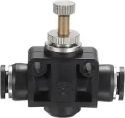 uxcell PSA-5/16 Air Flow Control Valve Push to Connect Fitting 1/4" OD x 1/4" OD in-Line Speed Controller Union Straight for Semi Truck Trailers Air Brake System, Black
