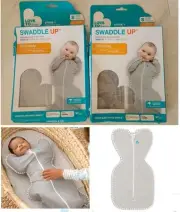 2 Piece LOVE TO DREAM Swaddle UP Baby Gray Sleep Sack Size Small 8-13 lbs NEW