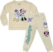 [Disney] Girls Minnie Mouse Clothing Set - Minnie Mouse and Daisy Duck Sweatshirt and Jogger - 2-Piece Outfit Set - Sizes 4-10