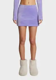 [JUICY COUTURE] Big Bling Velour Micro Mini Skirt