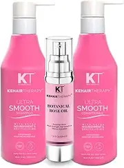 KT Professional Kehairtherapy Botanical Gift Set Pack of 3 | Ultra Smooth Shampoo & Conditioner + Botanical Rose Oil Serum - 550 ml
