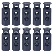 30Pcs 4mm Cord Lock Plastic Double Hole Spring Toggle Stoppers Navy Blue