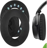 Geekria Comfort Laminated Fabric Replacement Ear Pads Compatible with Bose QC45/QC35/QC35II, QC35 II Gaming, SoundLink, SoundTrue Around-Ear QuietComfort SE Headphones (Black)