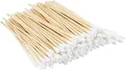 GSHLLO 400 Pcs 15cm Long Cotton Swabs Wood Cotton Buds Wooden Stick Cotton Swabs Cotton Tip Makeup Applicators Make Up Cotton Tipped Swabs Ear Cleaning Cotton Swabs