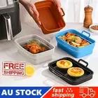 Heating Reusable For NINJA Air Fryer Foldable Square Silicone Pot Baking Pan QS