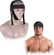 Adjustable Neck Trainer with Exercise Function, Portable Fitness Neck Harness, Head and Chin Exercise Strap, Neck Trainer Equipment, Suitable for Weight Training & Injury Recovery (Black)