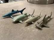4 Sharks Sea Life Figure Safari Ltd 1997 mini figure Toys plastic Ocean Sea