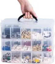 Sooyee 3-Layer Things & Crafts Storage Box with 30 Adjustable Clear