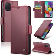CaseMe Samsung Galaxy A51 Folio Wallet Case Cover Side Closure A515 [Wine]