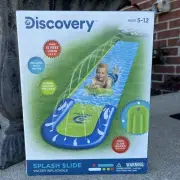 Discovery Splash Water Slide Inflatable 15 ft. Sliding Fun for Lawn 5-12 yrs NEW