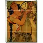 Alphonse Mucha Poster Art Tile Mural PT06610. 36 x 48 (12) 12x12 tiles