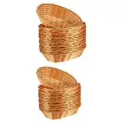 10 Pieces Woven Bread Basket Woven Fruit Basket for Picnic Outdoor Kitchen