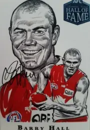 BARRY HALL SIGNED IN PERSON 10 X 15 CM HALL OF FAME ARTWORK PHOTO AFL FOOTBALL