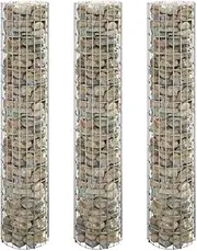 Raised Garden Bed Set of 3, Elevated Planter Box Plant Container Circular Gabion 3 pcs Galvanised Steel 脴30x150 cm