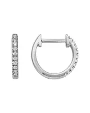 14K Diamond Huggie Earrings 0.1 ct.