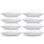 OTOSTAR Pack of 8 Throw Pillow Inserts, 20 x 20 Square Cushion Inner Soft Flu...