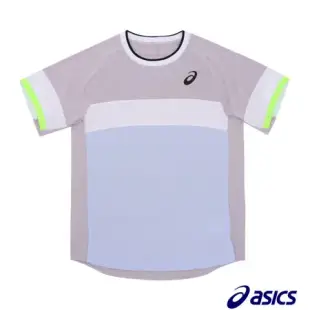 Asics 短袖上衣 Tennis Tee 男款 紫 藍 透氣 緹花布 彈性 運動 網球 短T 2041A244501