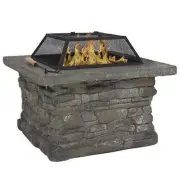 STONE BASE OUTDOOR PATIO HEATER FIRE PIT TABLE WITH BBQ GRILL FIREPIT BBQ Table