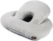 [ALIBO] Nonslip Eye Surgery Face Down Stomach Sleeping Pillow Office Nap Cushion Pillow Travel Desk Neck Head Relax Support Donut Ring Pillow with Brethable Hole,for Ear Piercing