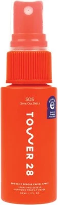 Tower 28 SOS Daily Rescue Facial Spray, TSA-Approved Travel-Size | Soothing and
