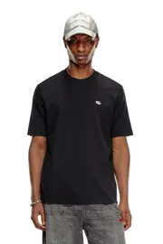 [Diesel] Diesel - T-shirt with Oval D patch - T-Shirts - Man - Black L Black