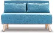 [Sarantino] 2 Seater Sofa Bed Lounge Couch Modular Furniture Home Linen Fabric Blue